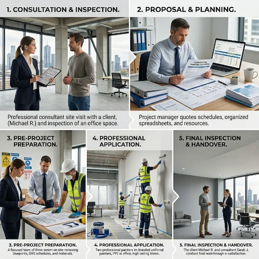 our step by step process of commercial painting in Melbourne